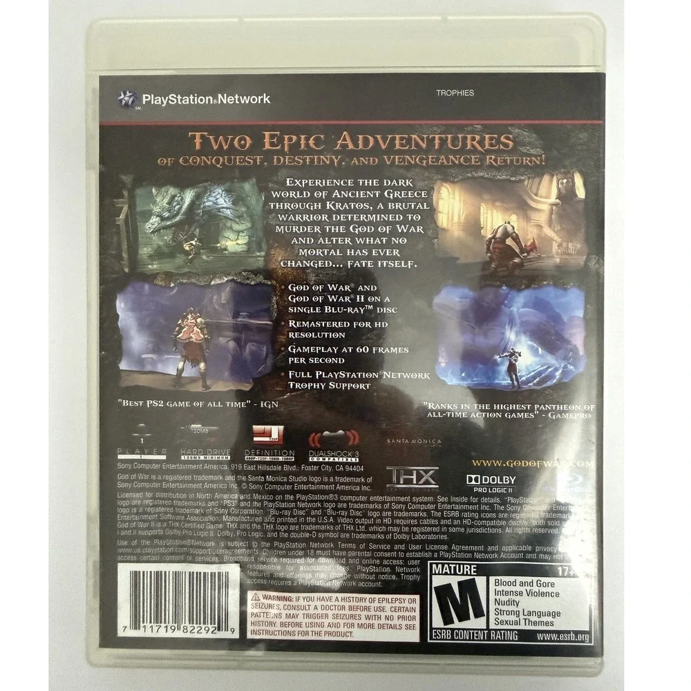 God of War Collection - Sony PS3 - CIB - Complete HD Remaster Tested‎ Working